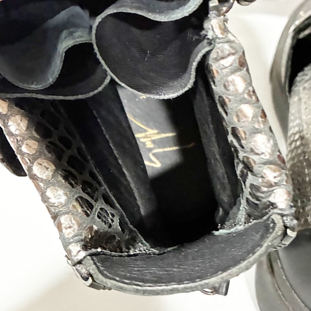 Giuseppe Zanotti Black Silver Python Sneakers Met… - image 5